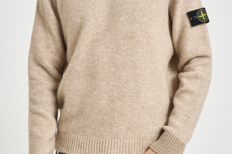 Maglia uomo girocollo beige mélange 5100050 S0N22V0M94 STONE ISLAND 
