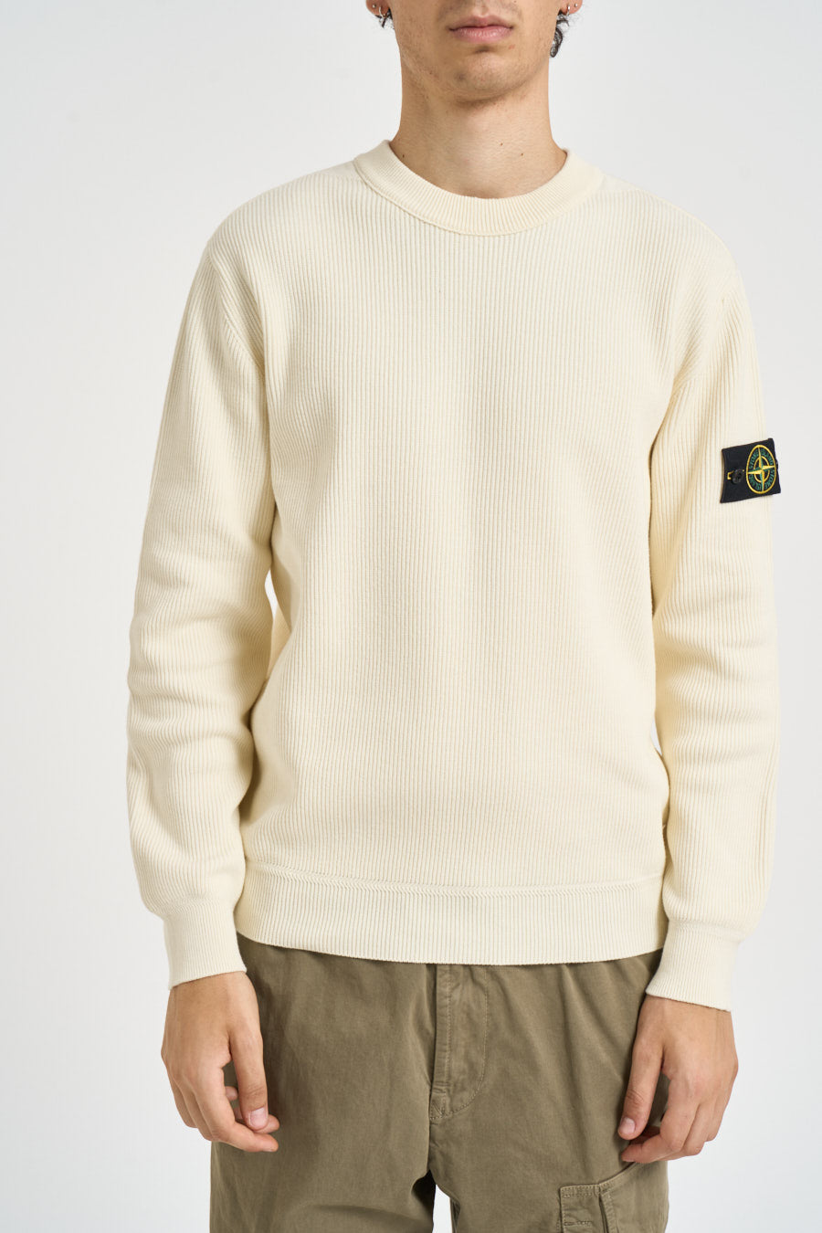 Maglia uomo girocollo panna 5100154 S00D8V0093 STONE ISLAND 