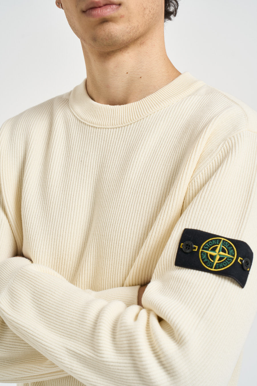 Maglia uomo girocollo panna 5100154 S00D8V0093 STONE ISLAND 
