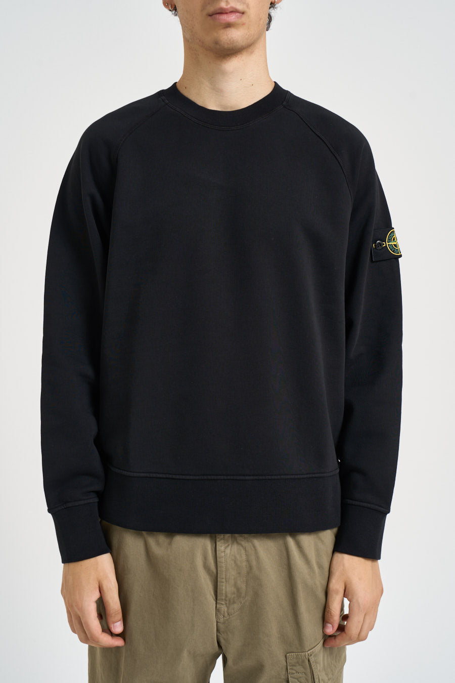 Felpa uomo girocollo nera 6100008 S0051V0029 STONE ISLAND 