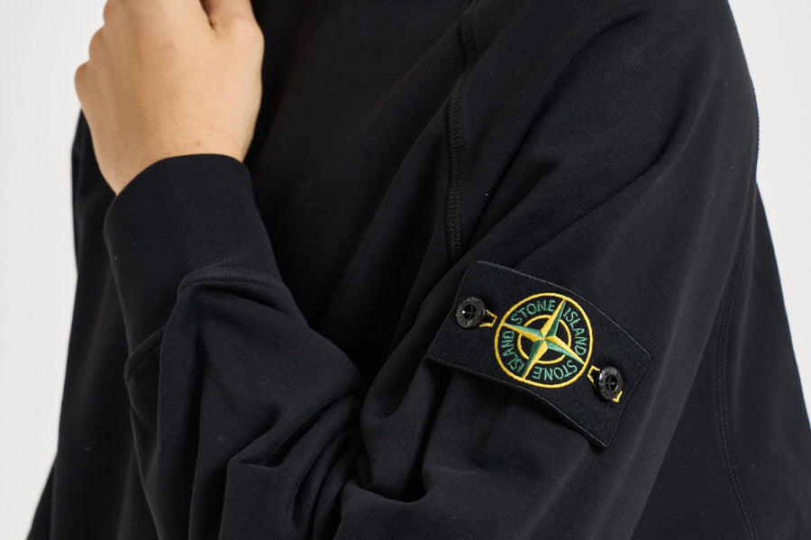 Felpa uomo girocollo nera 6100008 S0051V0029 STONE ISLAND 