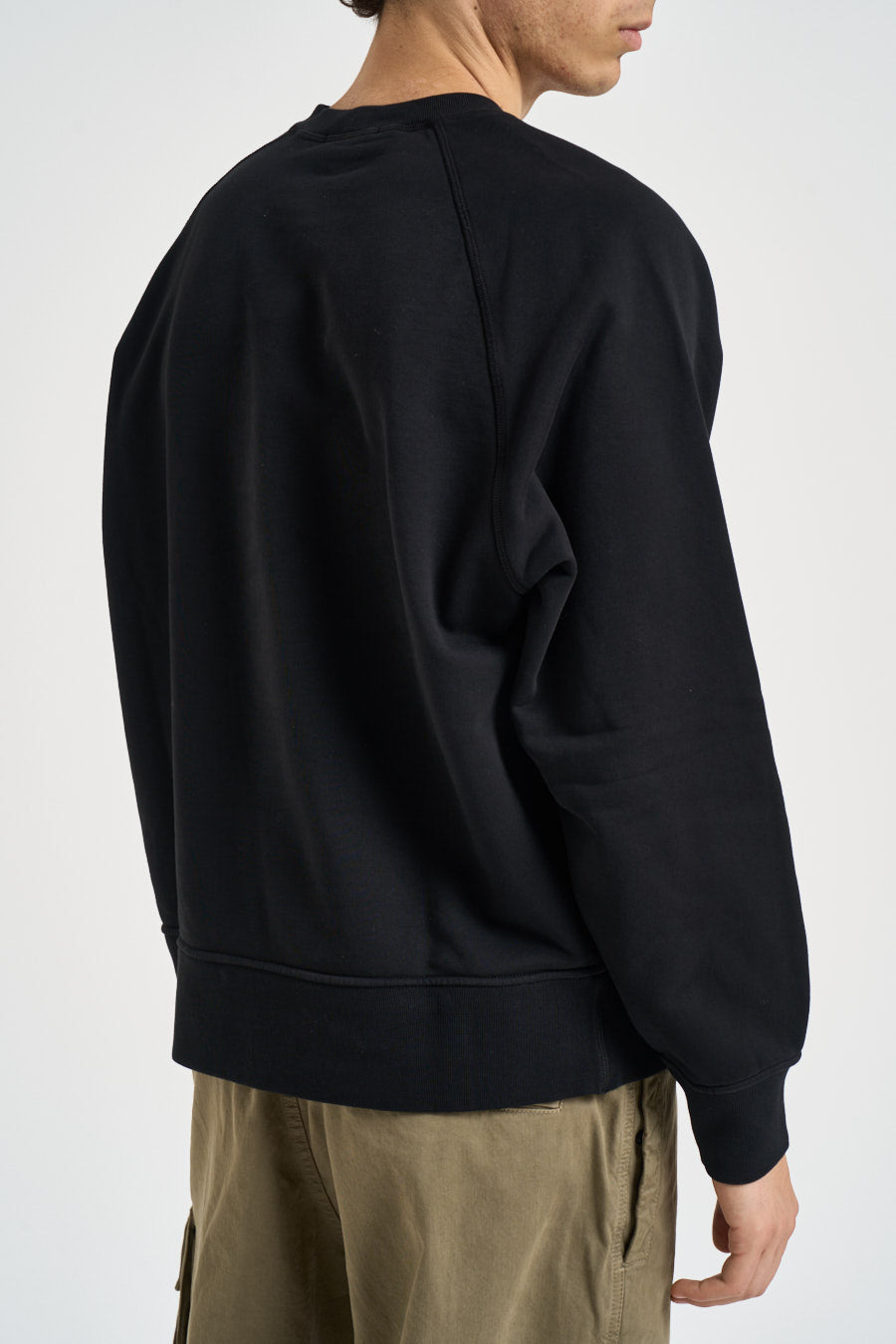 Felpa uomo girocollo nera 6100008 S0051V0029 STONE ISLAND 