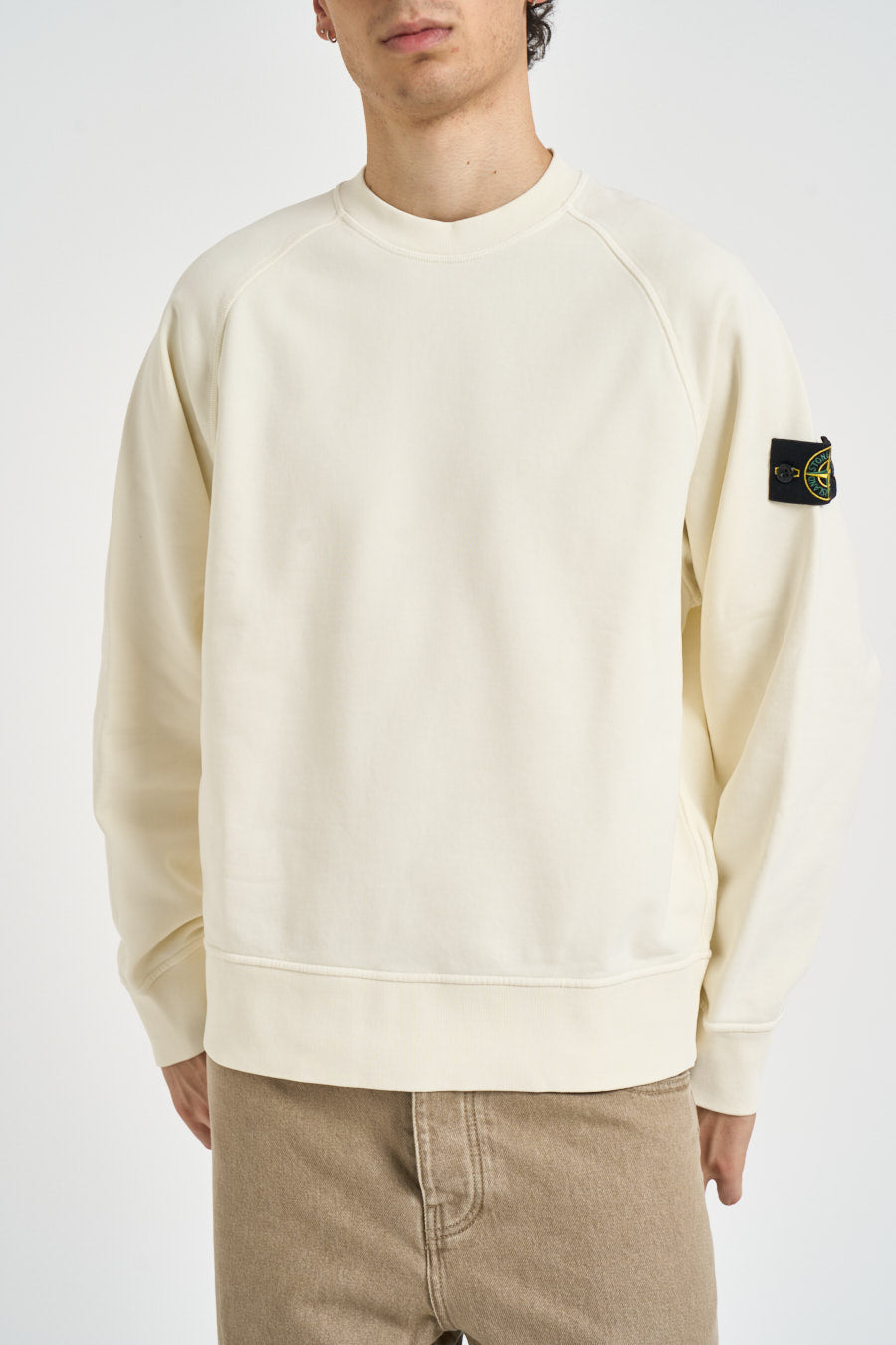 Felpa uomo oversize panna 6100008 S0051V0093 STONE ISLAND 