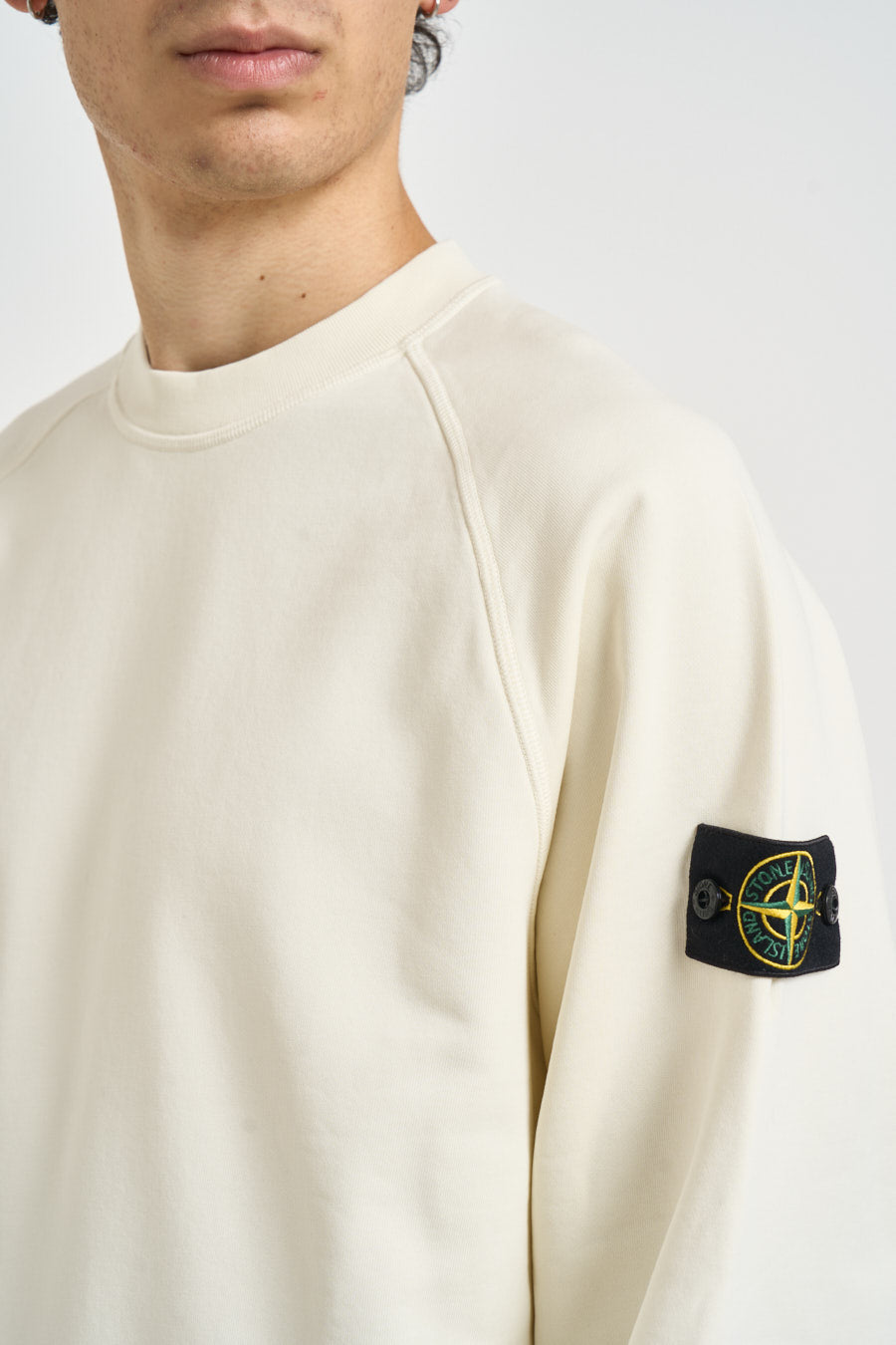 Felpa uomo oversize panna 6100008 S0051V0093 STONE ISLAND 