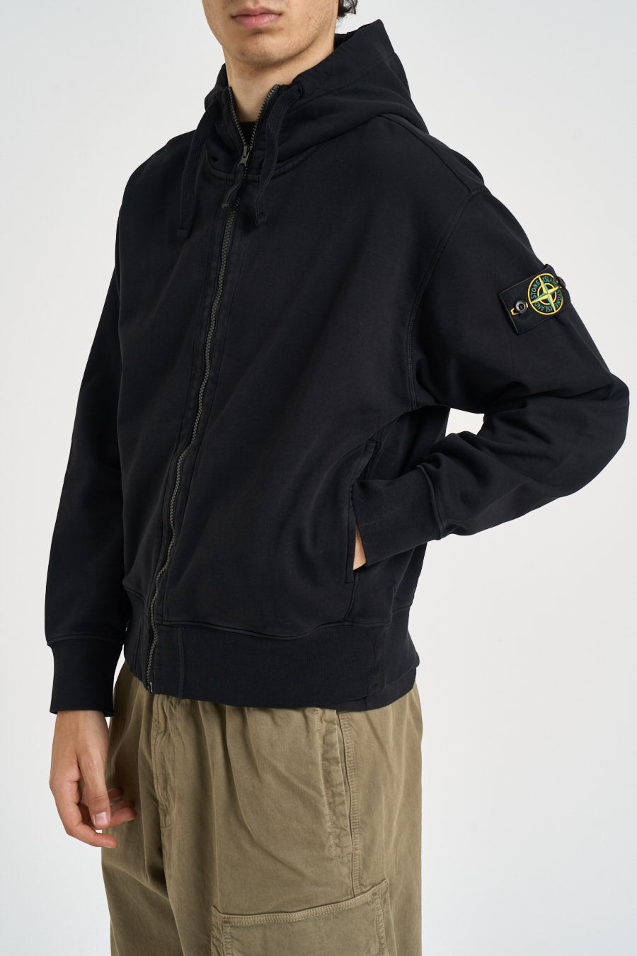 Felpa uomo con cappuccio nera 6100009 S0051V0029 STONE ISLAND 