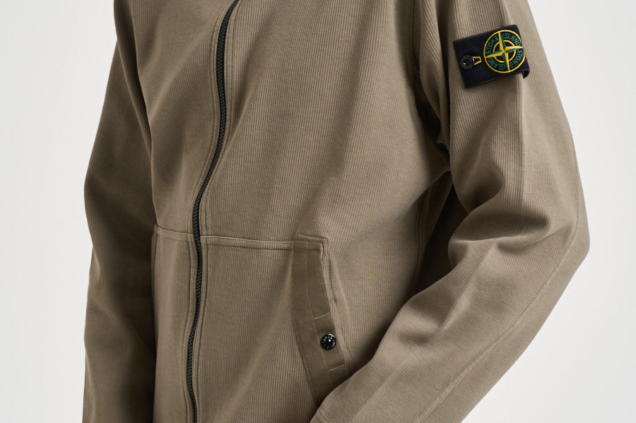 Felpa uomo con zip e cappuccio verde 6100020 S0472V005G STONE ISLAND 