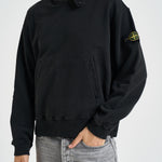 Felpa uomo con cappuccio nera 6100023 S0A20V0029 STONE ISLAND 