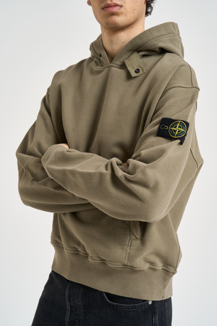 Felpa uomo con cappuccio verde 6100023 S0A20V005G STONE ISLAND 