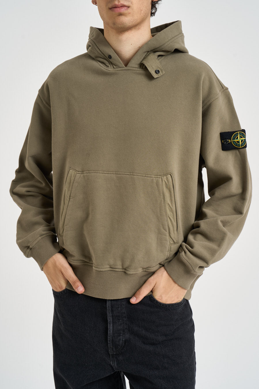 Felpa uomo con cappuccio verde 6100023 S0A20V005G STONE ISLAND 