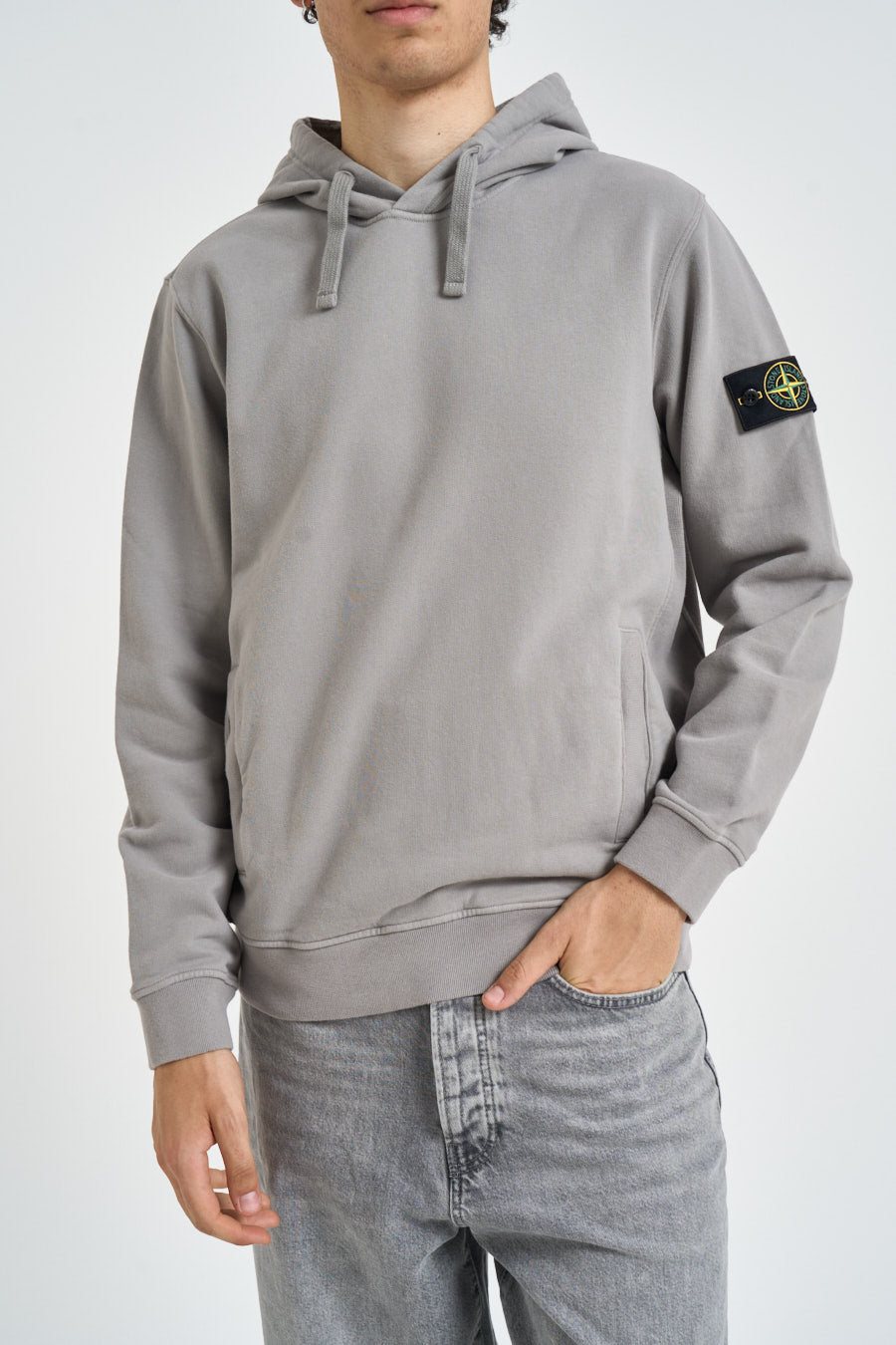 Felpa uomo con cappuccio grigia chiara 6100048 S0A20V0060 STONE ISLAND 