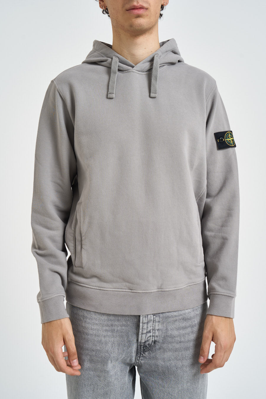 Felpa uomo con cappuccio grigia chiara 6100048 S0A20V0060 STONE ISLAND 