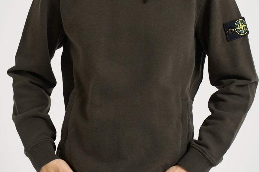 Felpa uomo con cappuccio verde 6100048 S0A20V0078 STONE ISLAND 