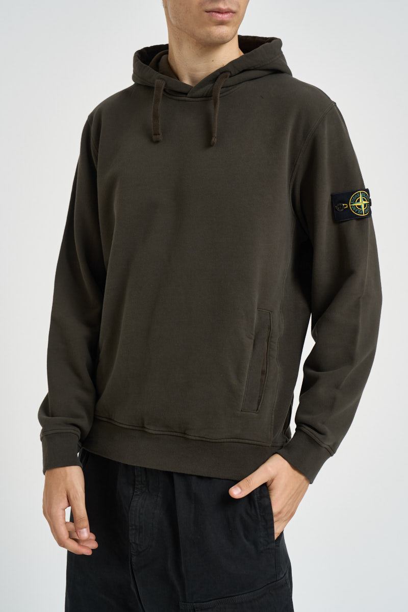 Felpa uomo con cappuccio verde 6100048 S0A20V0078 STONE ISLAND 