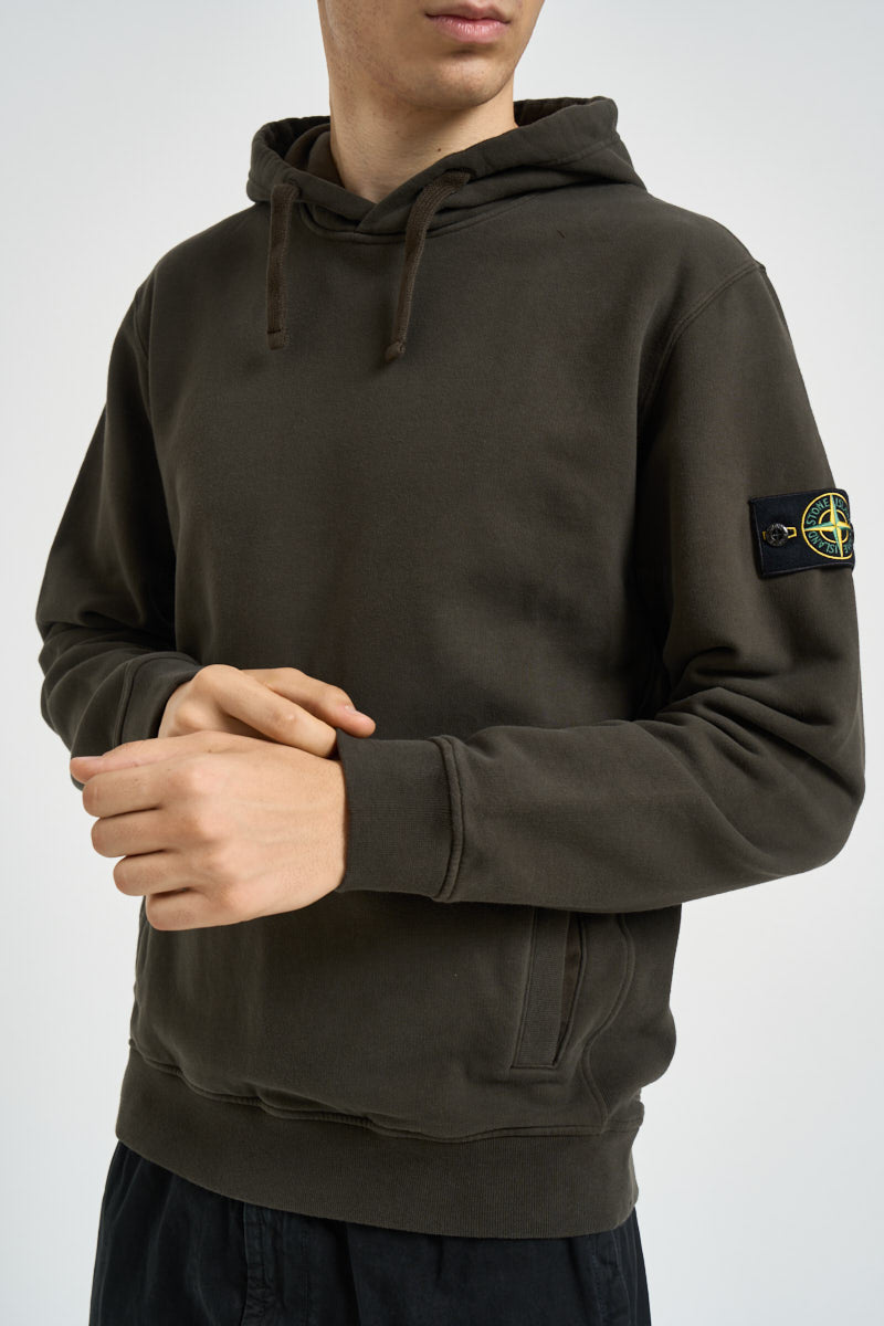 Felpa uomo con cappuccio verde 6100048 S0A20V0078 STONE ISLAND 