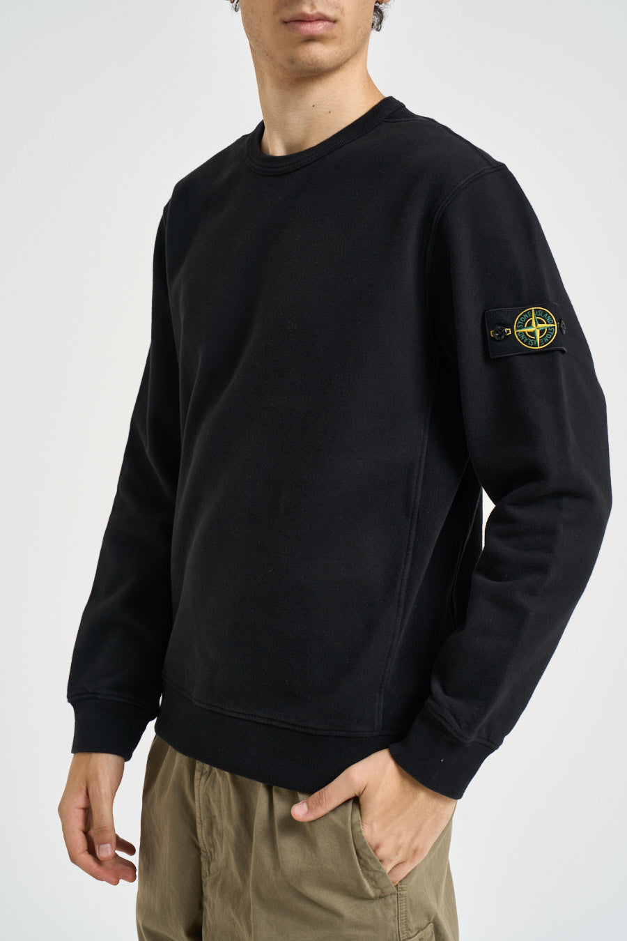 Felpa uomo girocollo nera 6100049 S0A20V0029 STONE ISLAND 