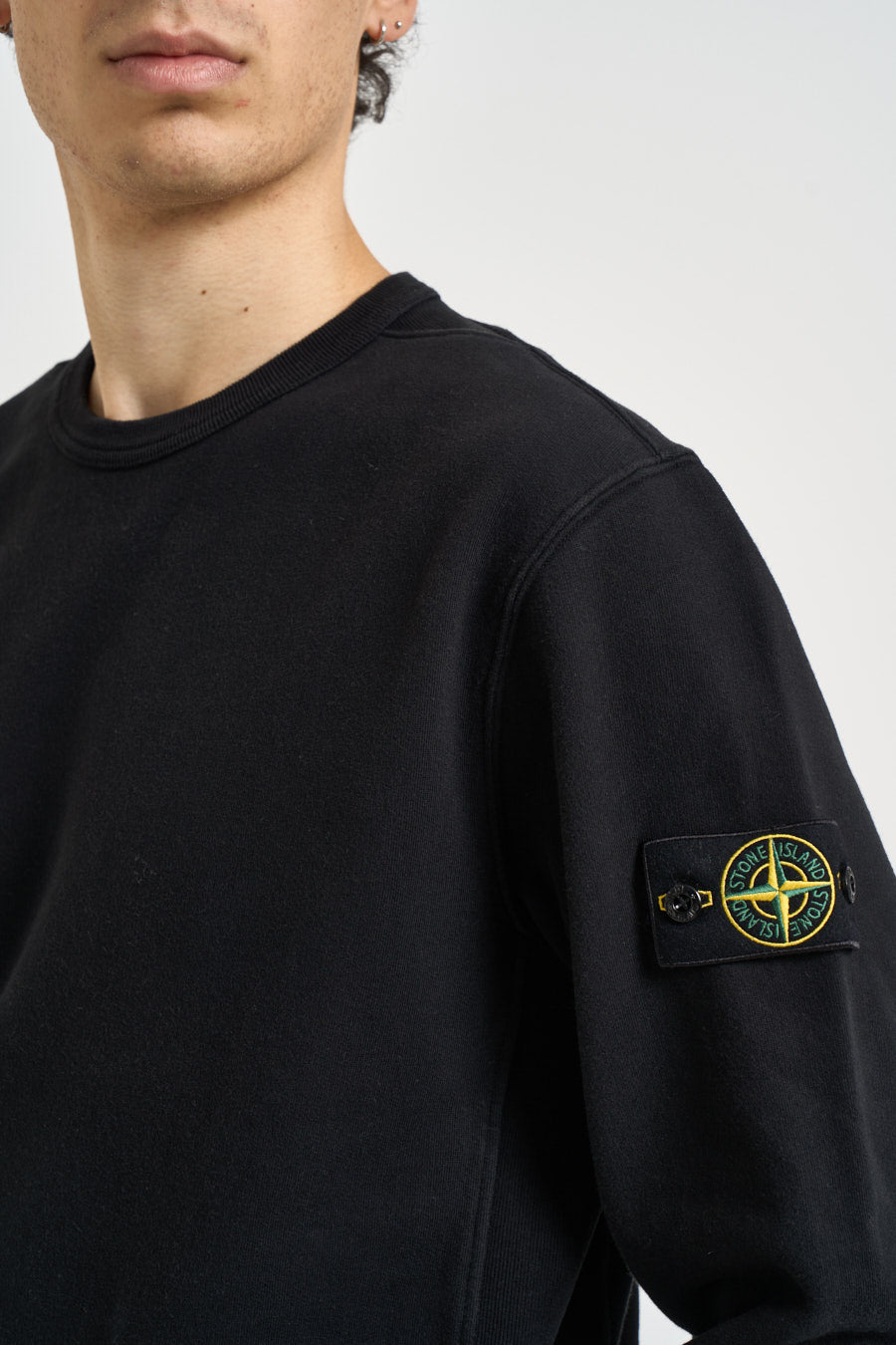 Felpa uomo girocollo nera 6100049 S0A20V0029 STONE ISLAND 
