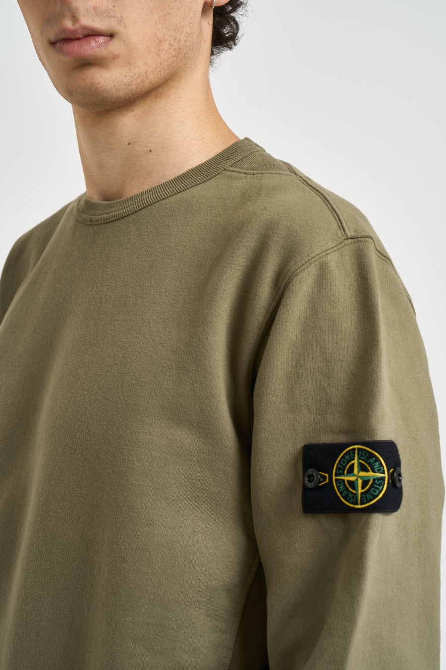 Felpa uomo girocollo verde 6100049 S0A20V005G STONE ISLAND 