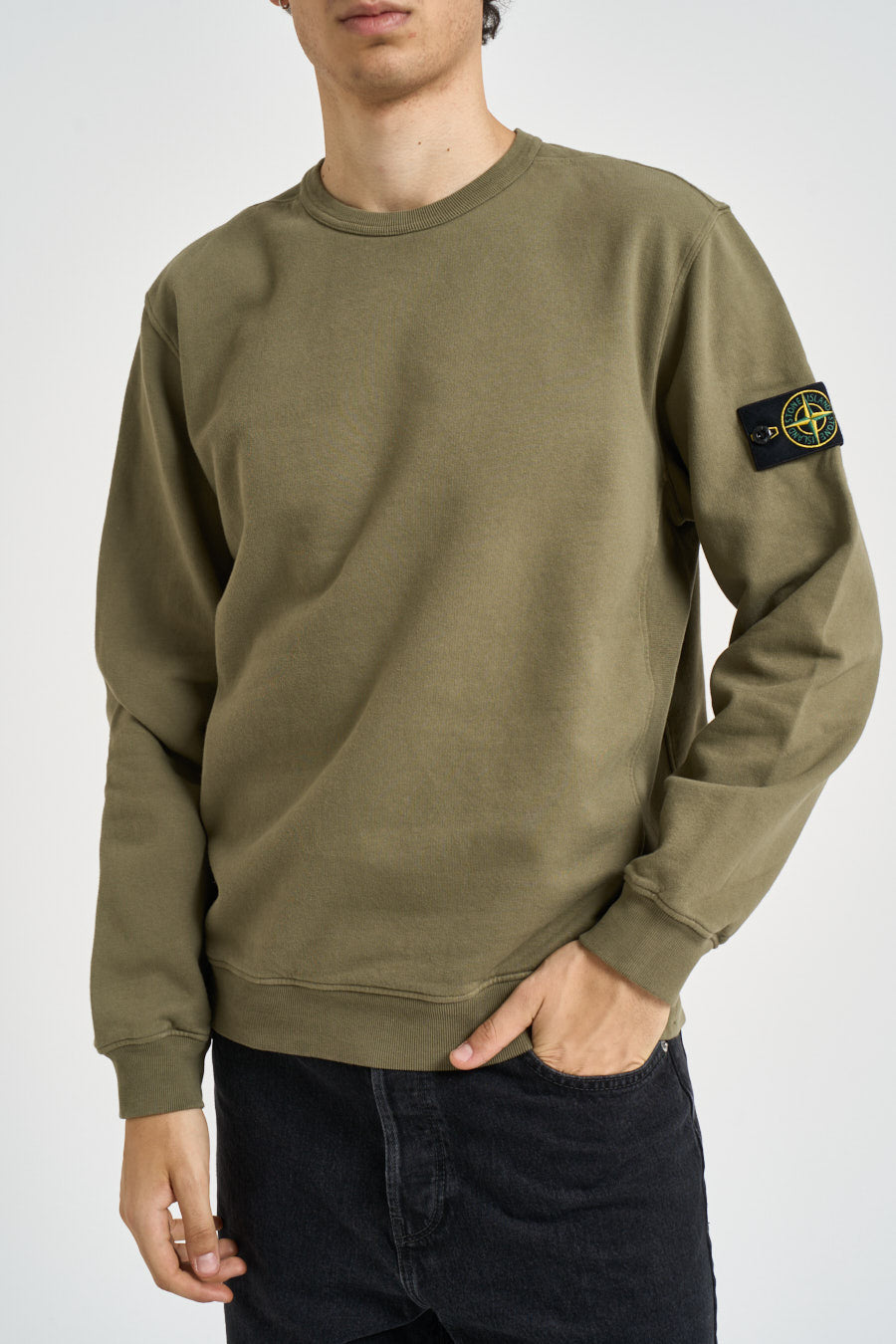 Felpa uomo girocollo verde 6100049 S0A20V005G STONE ISLAND 