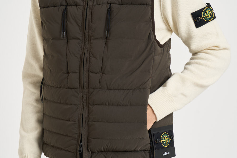 Piumino uomo smanicato marrone G100011 S0183V0078 STONE ISLAND 
