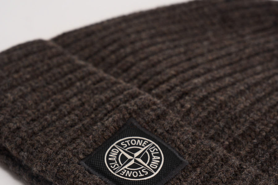 Cappellino uomo in lana marrone mèlange N100012 S00B4V0M62 STONE ISLAND 