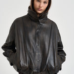 Giacca donna in pelle marrone scuro 8210 RV02 SWORD 6.6.44 