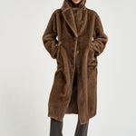Cappotto donna in ecopelliccia marrone 9138 MJ3 SWORD 6.6.44 