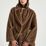 Cappotto donna in ecopelliccia marrone 9138 MJ3 SWORD 6.6.44 