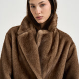 Cappotto donna in ecopelliccia marrone 9138 MJ3 SWORD 6.6.44 