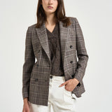 Blazer donna J-Parigi a quadri marrone e bordeaux 070143 C1150 TAGLIATORE 