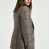 Blazer donna J-Parigi a quadri marrone e bordeaux 070143 C1150 TAGLIATORE 