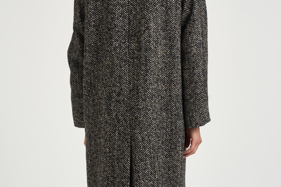 Cappotto donna Linden spinato nero e panna 340218 EN837 TAGLIATORE 