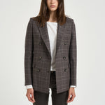 Blazer donna Jparigi a quadri grigio 340361 ET842 TAGLIATORE 