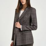 Blazer donna Jparigi a quadri grigio 340361 ET842 TAGLIATORE 