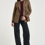 Blazer donna Jparigi a quadri cammello 440073 M1364 TAGLIATORE 
