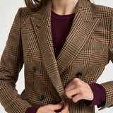 Blazer donna Jparigi a quadri cammello 440073 M1364 TAGLIATORE 