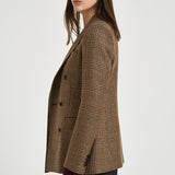 Blazer donna Jparigi a quadri cammello 440073 M1364 TAGLIATORE 