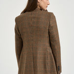 Blazer donna Jparigi a quadri cammello 440073 M1364 TAGLIATORE 