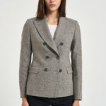Blazer donna Coreen doppiopetto grigio mélange 610017 G1199 TAGLIATORE 