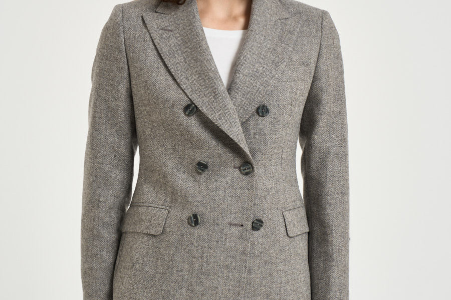 Blazer donna Coreen doppiopetto grigio mélange 610017 G1199 TAGLIATORE 