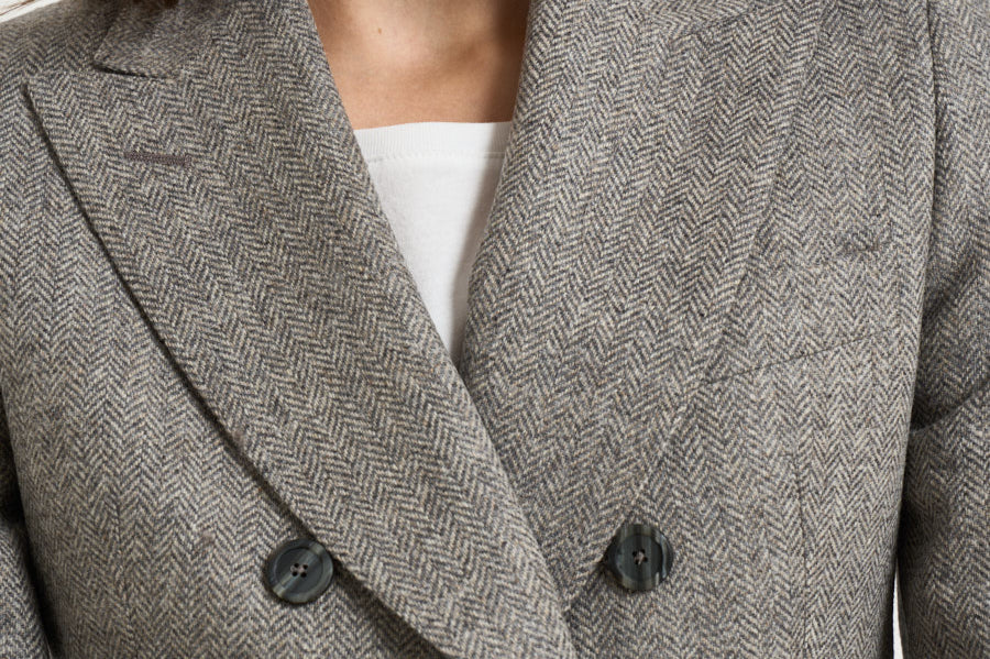 Blazer donna Coreen doppiopetto grigio mélange 610017 G1199 TAGLIATORE 