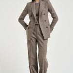 Tailleur donna Parigi gessato tortora 930005 T1296 TAGLIATORE 