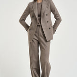 Tailleur donna Parigi gessato tortora 930005 T1296 TAGLIATORE 