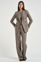 Tailleur donna Parigi gessato tortora 930005 T1296 TAGLIATORE 