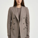 Tailleur donna Parigi gessato tortora 930005 T1296 TAGLIATORE 