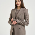 Tailleur donna Parigi gessato tortora 930005 T1296 TAGLIATORE 