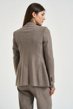 Tailleur donna Parigi gessato tortora 930005 T1296 TAGLIATORE 