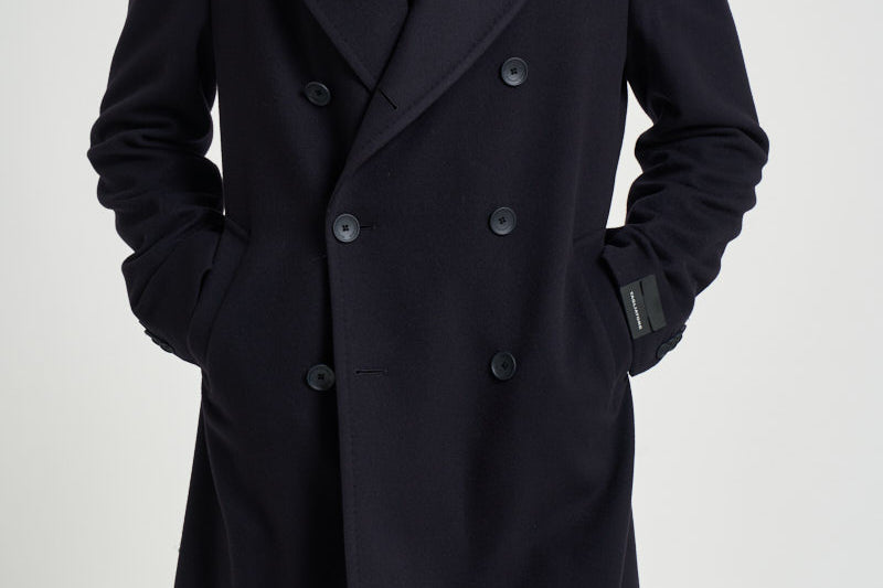 Cappotto uomo doppiopetto blu notte ARDEN 350001B5054 TAGLIATORE 