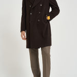 Cappotto uomo doppiopetto marrone scuro ARDEN 350001EM940 TAGLIATORE 