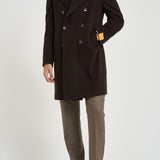 Cappotto uomo doppiopetto marrone scuro ARDEN 350001EM940 TAGLIATORE 