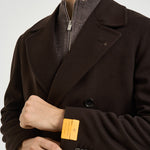 Cappotto uomo doppiopetto marrone scuro ARDEN 350001EM940 TAGLIATORE 